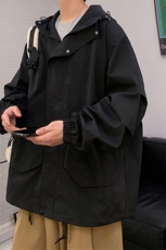 JK8107/P75春装现货冲锋衣男女美式工装外套连帽风衣宽松夹克，男装夹克，电商A141