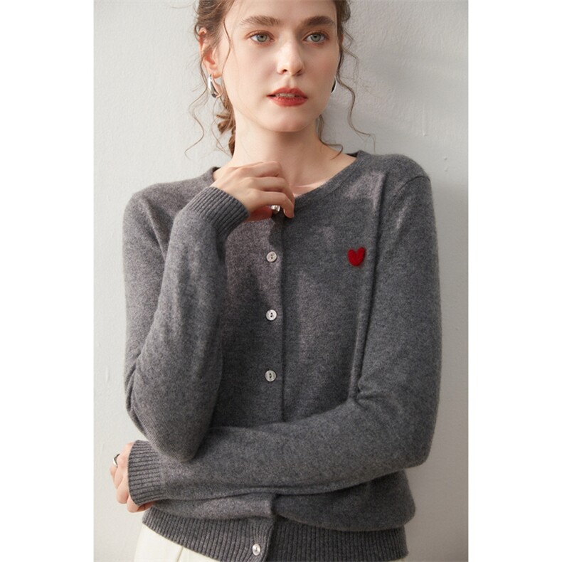 2025年秋季常规长袖舒适时尚百搭通勤开衫，女装针织衫/毛衣，宛咚羊绒