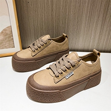 真皮小白鞋女2023秋季新款厚底复古板鞋女大头松糕女鞋百搭休闲鞋，女鞋单鞋，电商A223