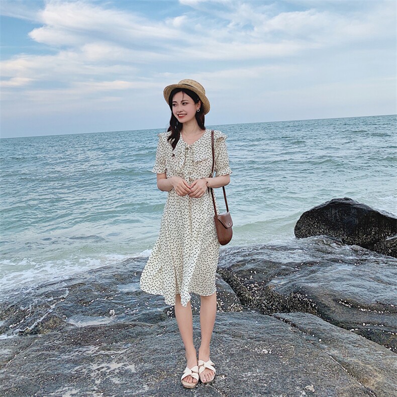 夏日清爽仙女裙小爱心度假连衣裙钱塘1318A-6635,女装连衣裙,西子