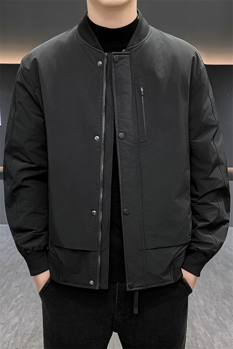 新款秋冬款男士85绒子白鸭绒轻薄羽绒服夹克棒球领羽绒服外套,男装夹克,钱塘723