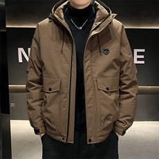 大码连帽男士加厚保暖大棉袄7503-P90大码元控169，男装棉衣，星座209