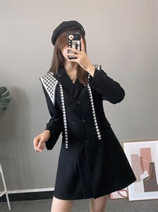 2021秋装新款西装裙（披肩可脱卸）图片