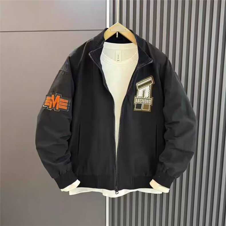 2025春秋男士棒球服双层外套潮流字母刺绣夹克贴布绣HH8073P58,男装夹克,星座1013-5