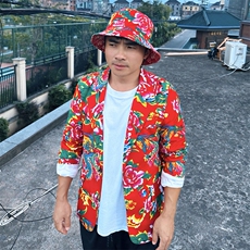 XZ01秋文艺男大码宽松西服东北大花潮牌开衫男女风民族特色，男装西服，星座115A-2