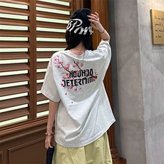 万针全刺绣工艺抖音得物高品质260克重磅纯棉双纱美式高街短袖T恤，男装T恤，电商A486-1