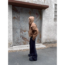 「Ueshima」*铠甲*廓形裁剪座山雕短宽棉服夹克加厚毛领外套男，男装夹克，星座506A