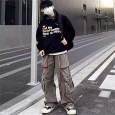 美式潮牌个性嘻哈字母连帽卫衣男款2025秋冬季宽松外套上衣服，男装针织衫/毛衣，星座506A