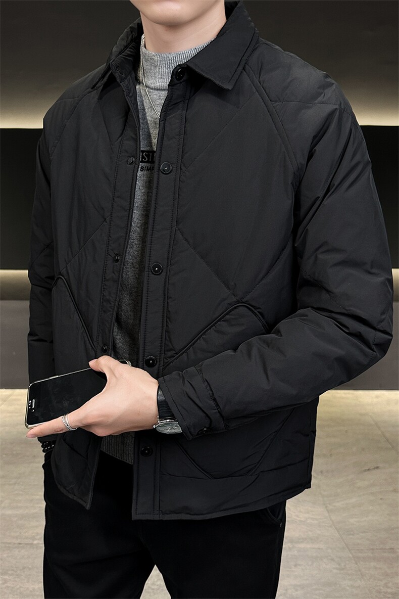 冬季男士衬衫领羽绒服有证书标50,男装衬衫,星座414（原B263）