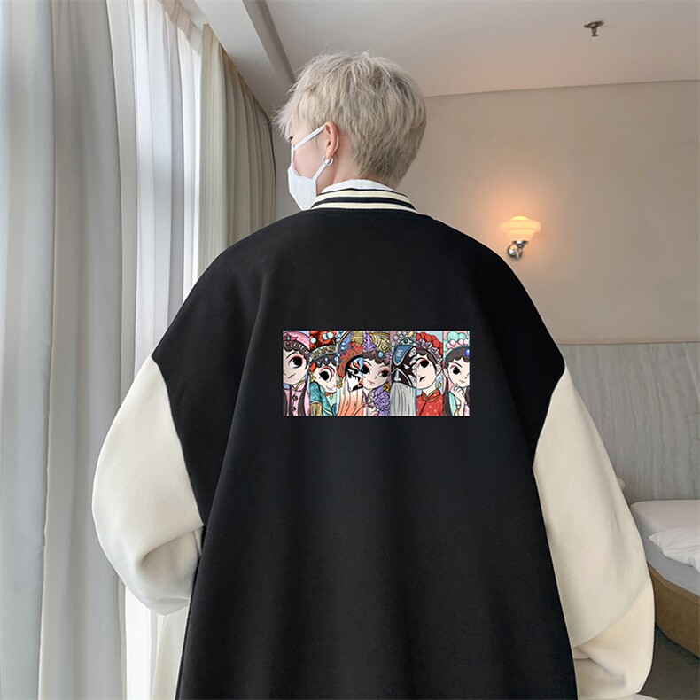 摇粒绒棒球服男大码开衫卫衣男夹克BF86250-P65,男装夹克,电商A040