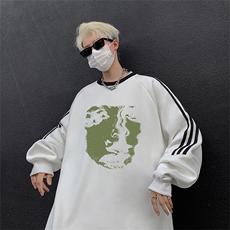 抖音得物供货提供视频秋冬重磅美式宽松织带圆领卫衣0316，男装卫衣，电商A486