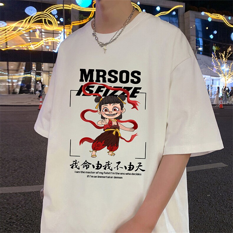 T810宽松短袖T恤男夏季2025新款半袖港风chic潮牌男生体恤衫,男装T恤,星座304A-1