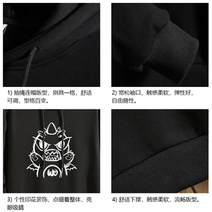 纯棉连帽卫衣男大码运动帽衫宽松薄 WY2361-P35 加绒款-P40 砖墙图片