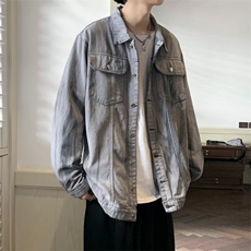 美式街头扎染牛仔外套男潮牌嘻哈宽松bf百搭翻领休闲夹克K572-P65，男装夹克，星座1008
