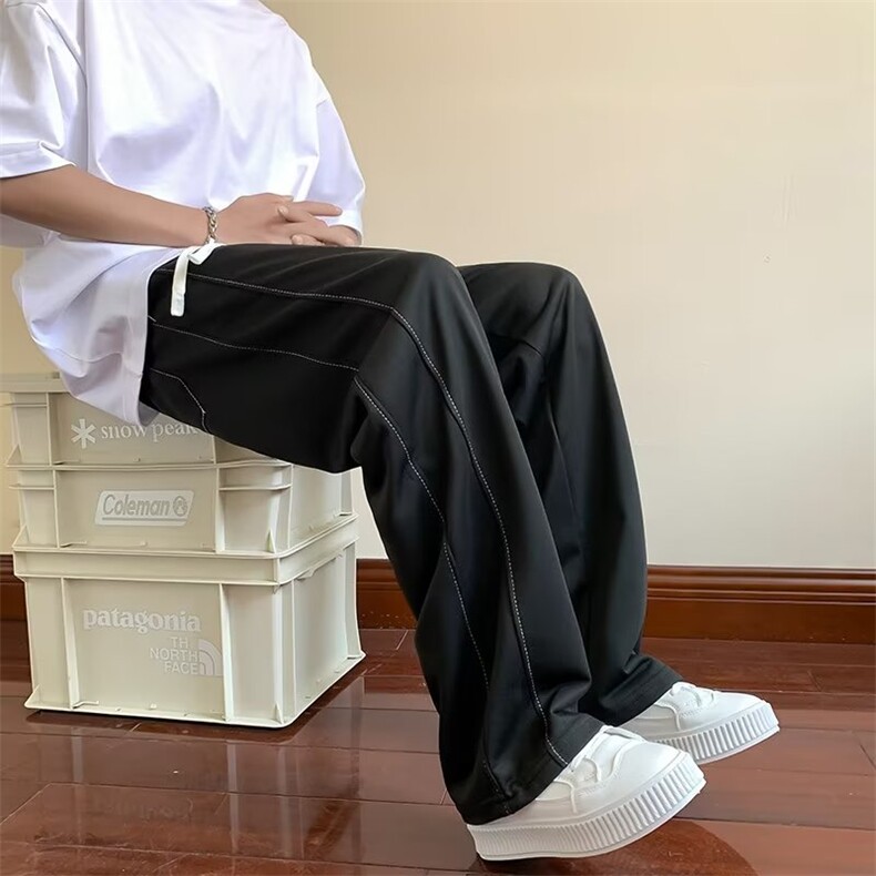 休闲裤男韩版潮流痞子帅气2023夏季新款ins宽松长裤K4180-P33图片