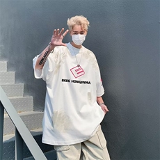 得物品质夏男短袖T纯棉字母印花扎染短袖T恤衫T07P50，男装T恤，星座1013-1