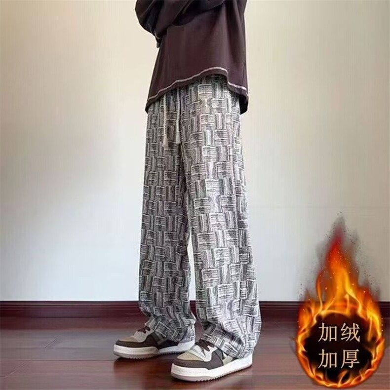 1506-1/K1511/P34新款宽松休闲裤男韩版潮流百搭裤子加绒加厚潮图片