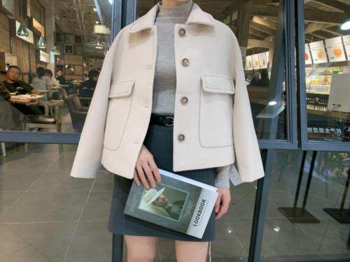 呢料短外套，女装短外套，AMSS 艾玛莎莎