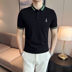 现货潮牌男装翻领polo衫男士撞色有领半袖2023夏季新款T016-P45，男装T恤，电商D342