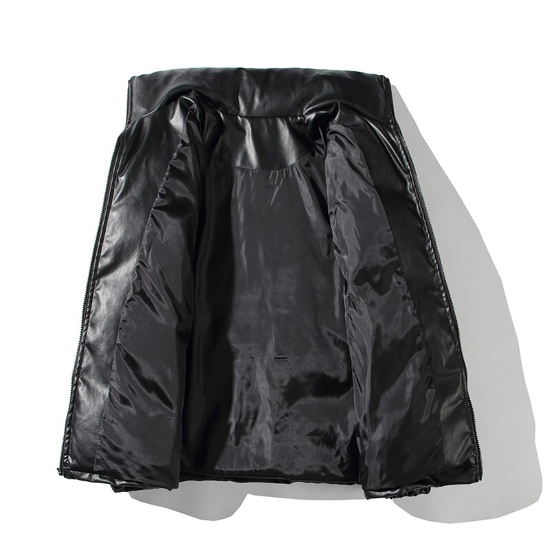 品质！白底平铺PU皮棉服冬季宽松棉衣立领冬装棉袄PM01-P115限158,男装棉衣,电商B370