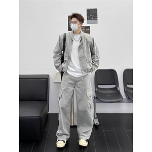 现货得物二开 复古工装宽松立领水洗cleanfit夹克美式JK1252-P98图片