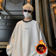 抖音得物供货提供视频秋冬重磅美式宽松织带圆领卫衣0309，男装卫衣，电商A486