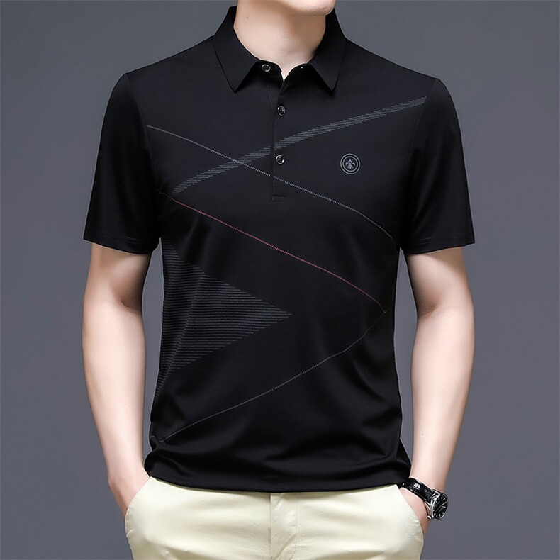 PA902钱塘2020-3夏季新款男士翻领短袖上衣商务休闲印花T恤P30,男装T恤,钱塘207-3