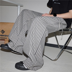 春季新款复古宽松条纹百搭拖地阔腿休闲裤B315-K25619-特p40控78，男装休闲裤，电商B315