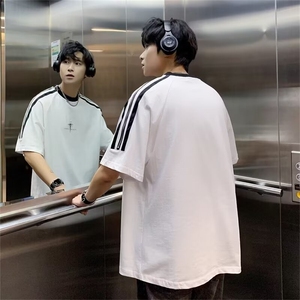 C339-P36 2024夏季新款设计感短袖T恤男美式高街潮流休闲上衣现货图片