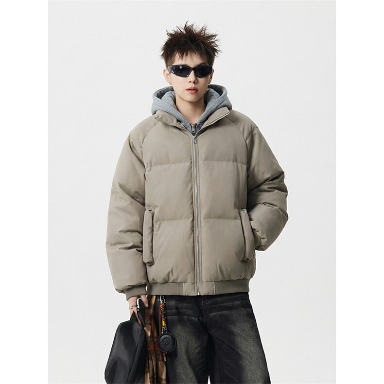 现货高品质重磅工艺美式高街假两件PU皮棉衣男女加厚棉服外套，男装棉衣，电商A486