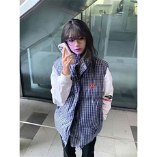 1506/QJ11100/P53美式无袖格子坎肩棉衣马甲，男装棉衣，星座1506