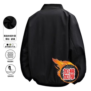 1506/QL6180/P59潮牌飞行服男女同款情侣休闲高街宽松外套冬季图片