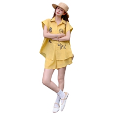 热卖主推现货25夏装麻料刺绣套装女2D044-768-P150-K225，女装套装/套裙，2D044