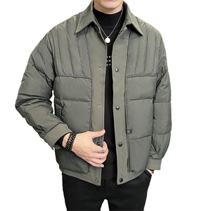 标90绒 2025冬季店主风翻领简约保暖羽绒服外套男8082-P260图片