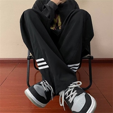 复古运动冲锋裤男女美式ins潮牌简约休闲裤宽松直筒长裤K3628-P40，男装休闲裤，星座1008