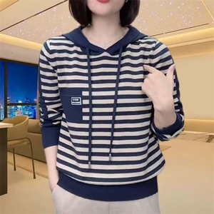 打底衫上衣女装新款2025春秋V领长袖慵懒风针织毛衣