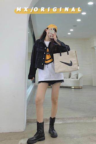 (现货）2021牛仔磨边小外套，女装，墨写