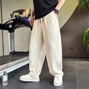 K20523-P78      夏季薄款男士亚麻休闲裤男潮流宽松直筒弯刀裤图片