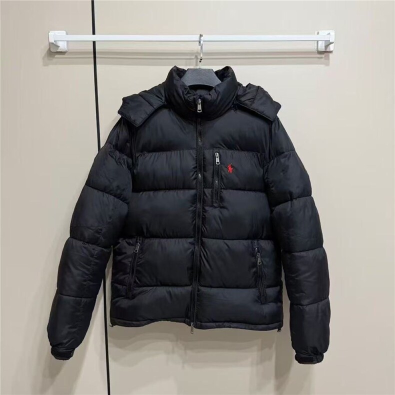 R/L拉夫小马刺绣可拆卸连帽防风保暖男女棉服外套MF99P140,男装棉衣,电商D256-1(原A064-1)