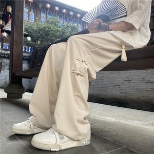 抖音品质夏季新款风新中式盘扣宽松西裤B315-K24045-特p30控58图片