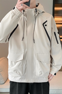 新款现货连帽冲锋衣宽松大码夹克男DSA157B-J199-P65图片