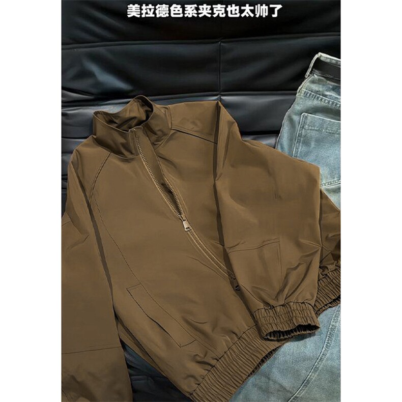 高品质春装新款老钱风美式高街解构立领棒球服飞行夹克休闲外套潮,男装夹克,电商A443