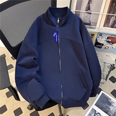 W10880-P48网图现货宽松重磅美式复古高街立领开衫卫衣外套，女装短外套，星座1608