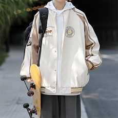 美式嘻哈拼色刺绣棒球服外套男潮牌街头宽松情侣休闲夹克Z629P60，男装夹克，星座1116-2