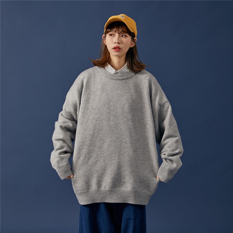 1港风宽松中性情侣潮流纯色大码M-5XL毛衣男外套7979P45加绒P55，男装针织衫/毛衣，星座226-2