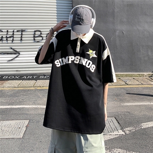 夏季美式拼接刺绣polo衫大码M~5XL XZ604-PL103-P55控68图片
