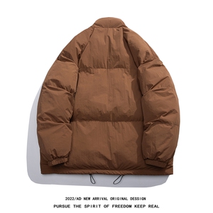 白鸭绒白底22冬季潮流时尚简约字母印花立领羽绒服YR190P195控258图片