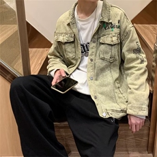 美式复古水洗做旧牛仔外套男女秋冬新款休闲宽松刺绣夹克V502P70，男装夹克，星座1116-2
