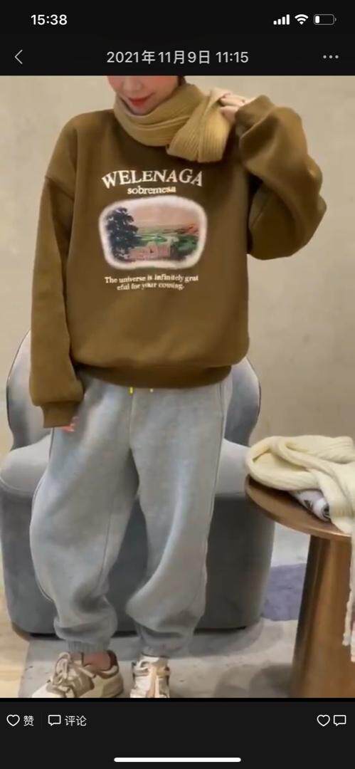 山水风光卫衣，女装卫衣/绒衫，简单小珍