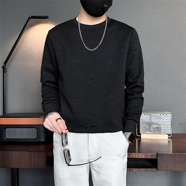 肌理感提花卫衣男潮流高级痞帅社会小伙店主风301C-WY34-P58控78,男装卫衣,星座301C（原B323）